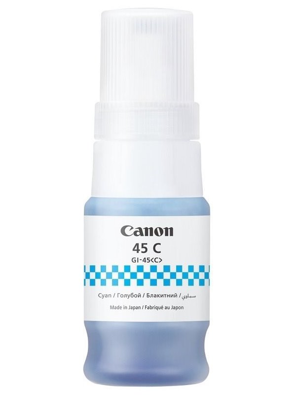 Canon inkoustov&aacute; n&aacute;plň Canon GI-45C modr&aacute;  pro GX1040, GX2040 v&yacute;těžnost 3.000 stran