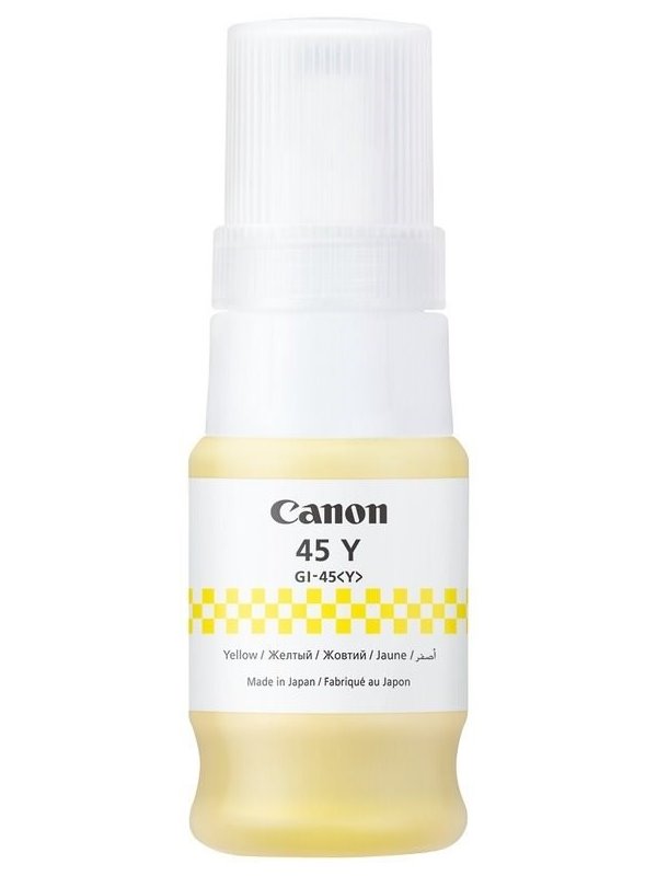 Canon inkoustov&aacute; n&aacute;plň Canon GI-45Y žlut&aacute;  pro GX1040, GX2040 v&yacute;těžnost 3.000 stran